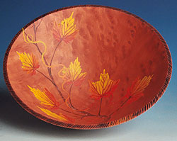 Maple Burl Bowl Inside Painted by Susan