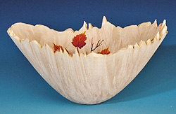 Outside Natural Edge Maple Burl Bowl 2-3/4'' x 5-14''