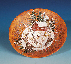 Inside Small Bowl with Scene Painted by Susan Rosand